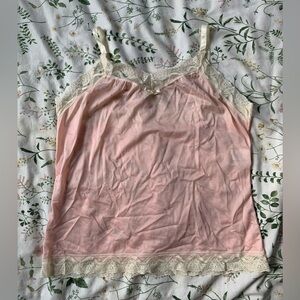 Vintage Undercover Wear Pink and Cream Lace Camisole